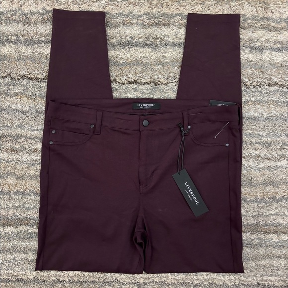 Liverpool Mid Rise Skinny Jeans Sz 16/33 NWT | Liverpool Skinny Jeans Aubergine- - Picture 5 of 14